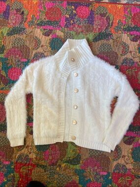 Northern Angel Fuzzy White Button-Up Cardigan S NWOT